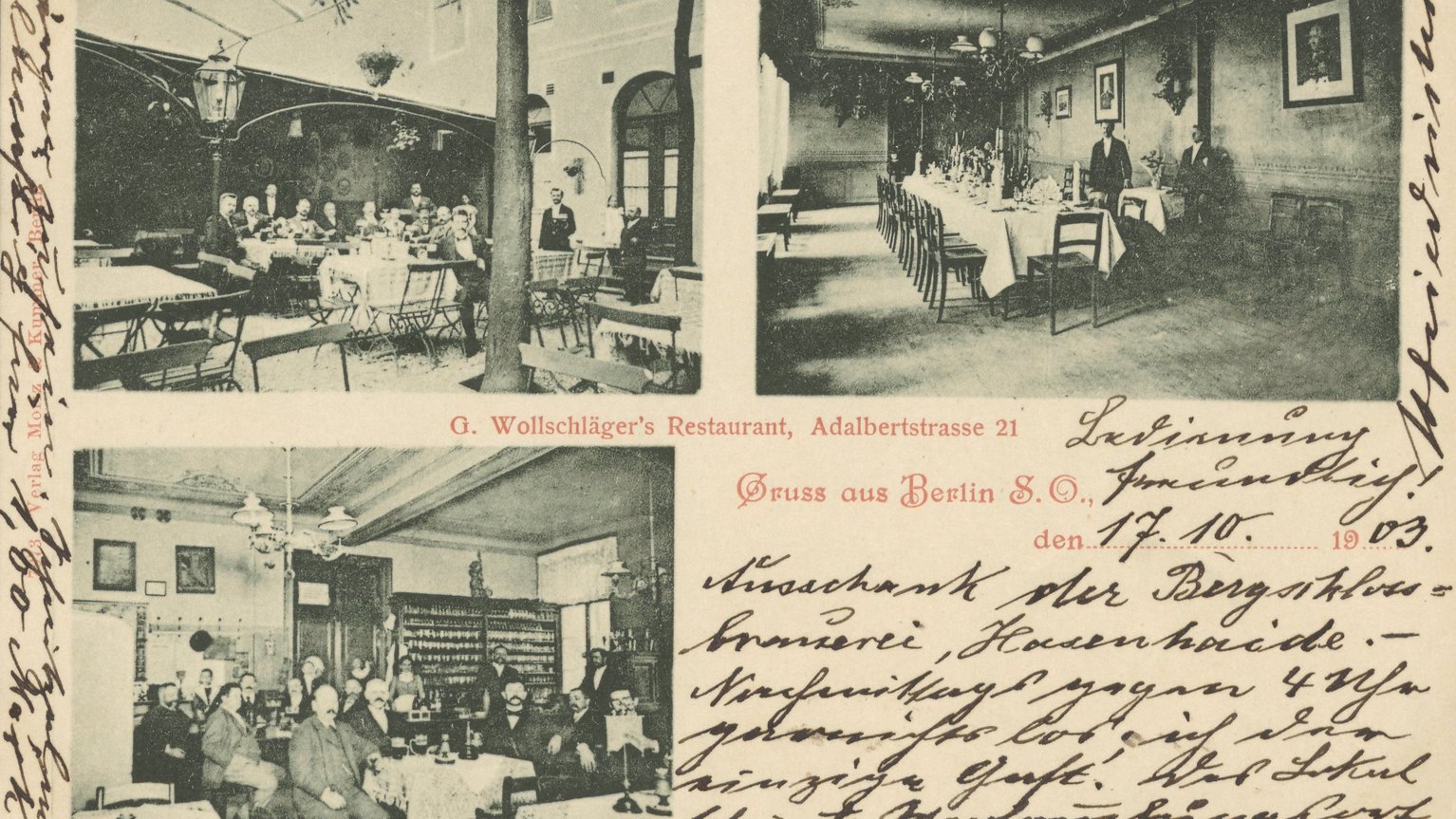 Postkarte Restaurant Wollschläger