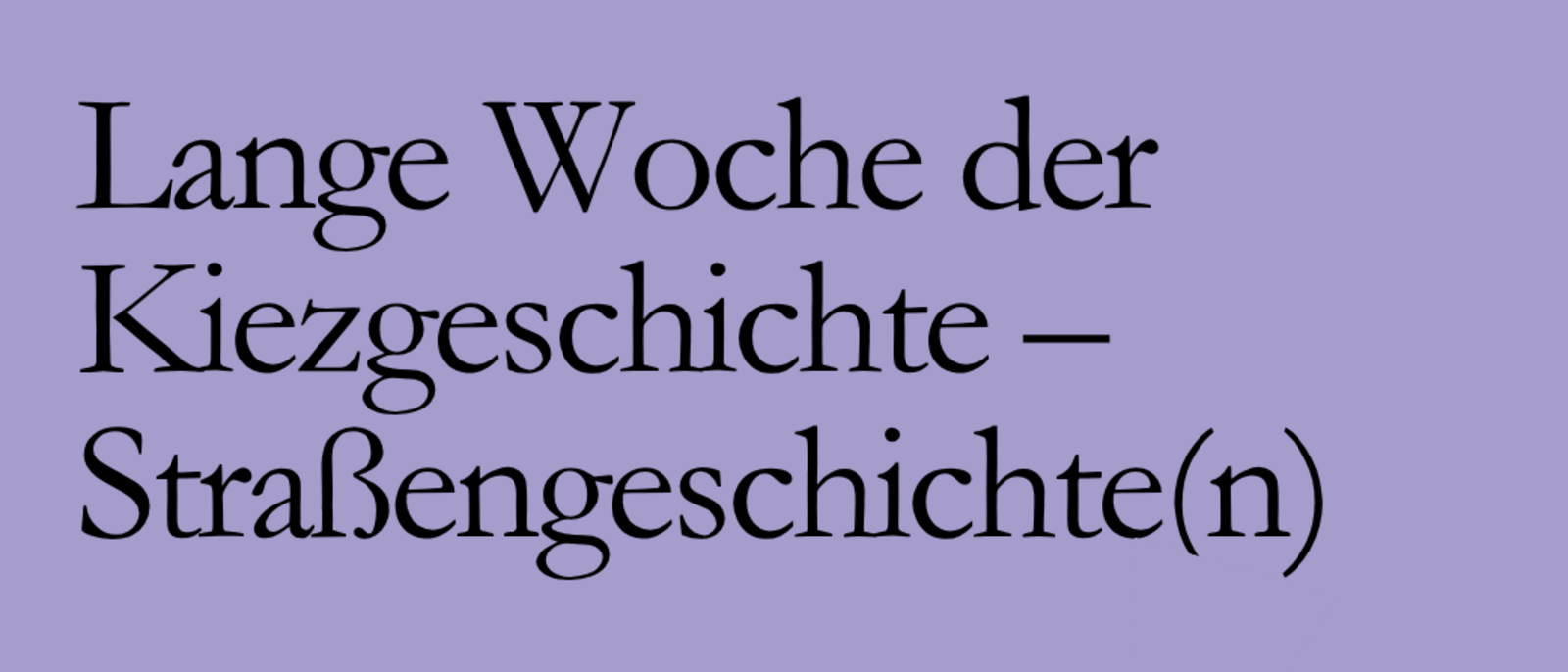 Flyer ,,Lange Woche der Kiezgeschichte" 2026