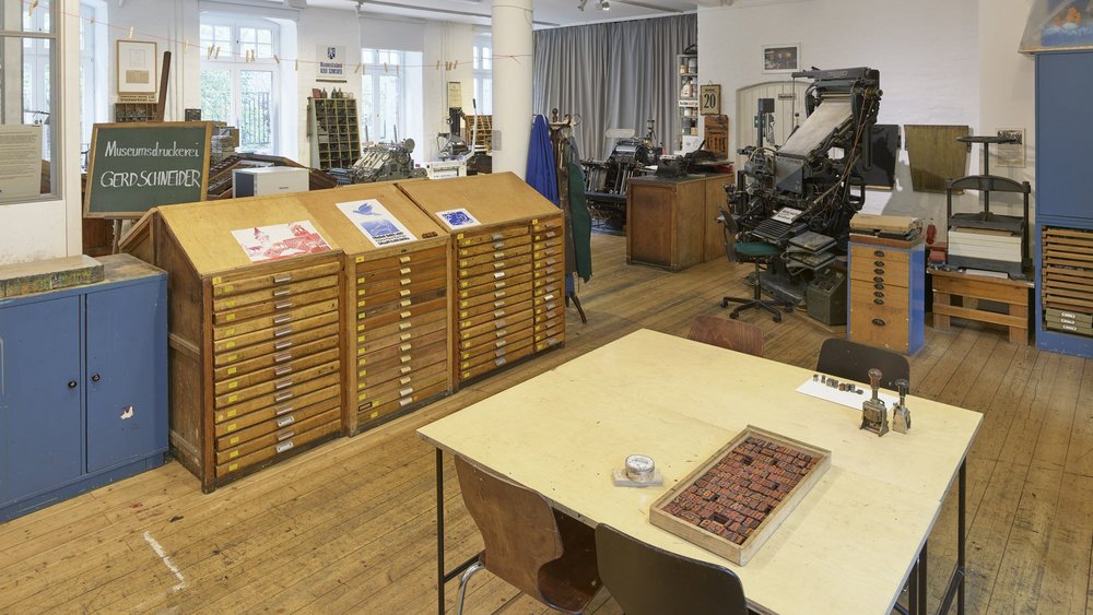 Ansicht der Historischen Druckerei Gerd Schneider im FHXB Museum