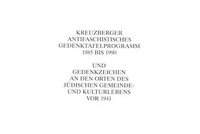 Cover: Kreuzberger Antifaschistisches Gedenktafelprogramm 1985-1990