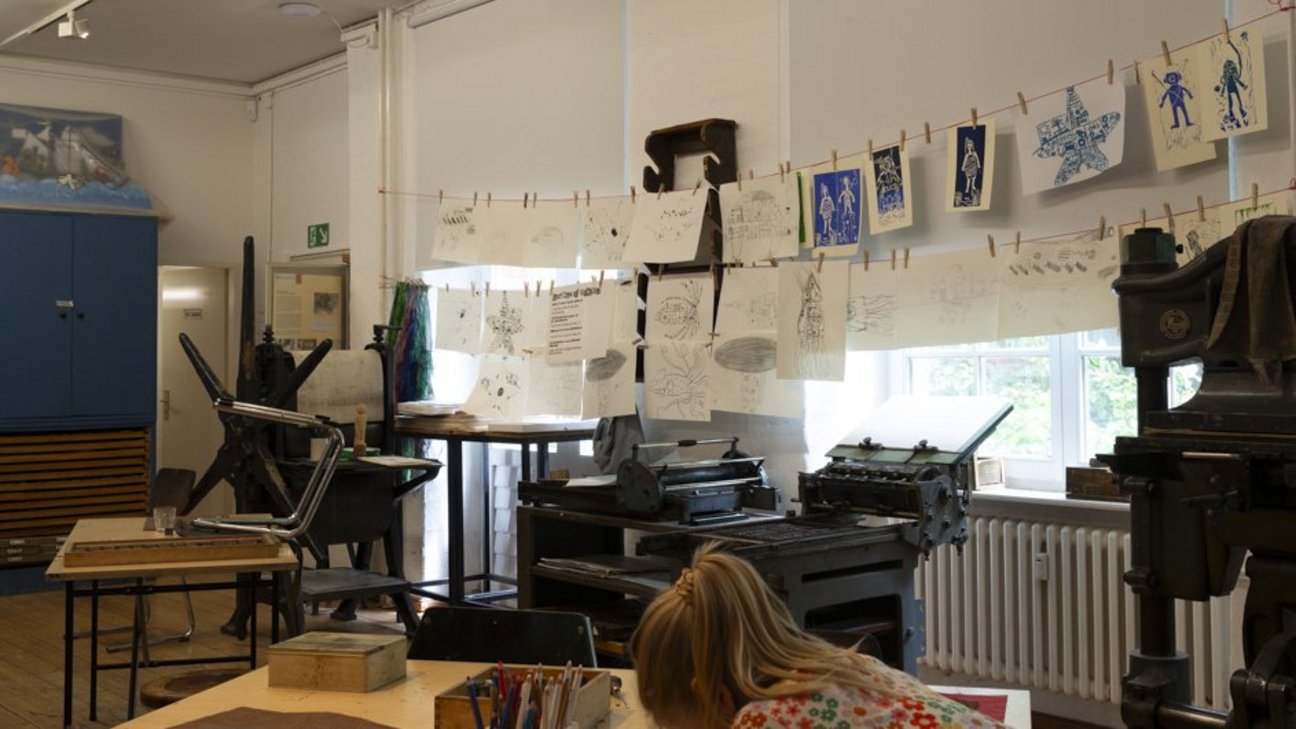 Historische Druckerei Kinderhandpresse