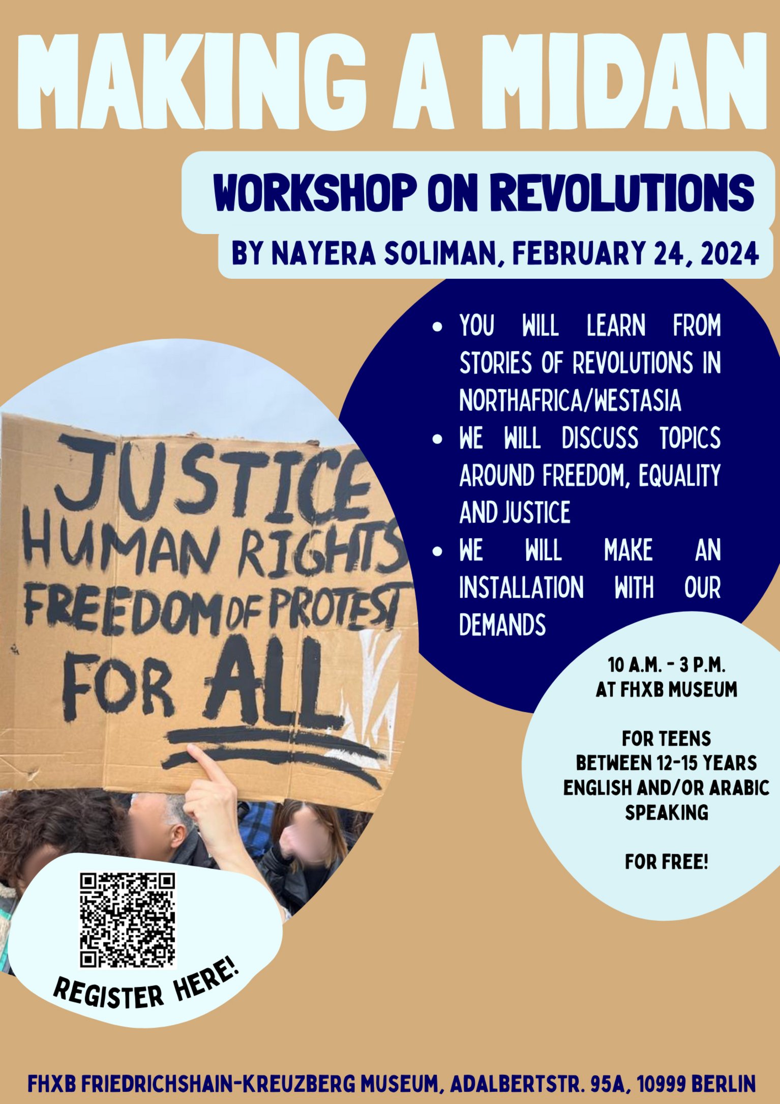Poster: Making a Midan - Workshop for Teens on rights and history of revolutions 