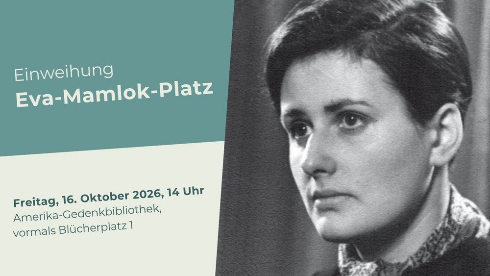 Plakat für Einweihung Eva-Mamlok-Platz