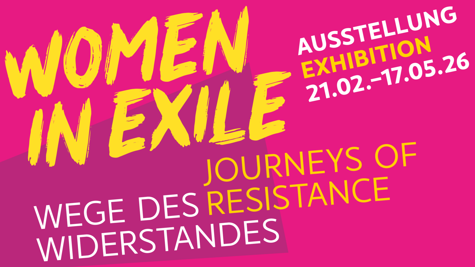 Ankündigung der Ausstellung "Women in Exile - Wege des Widerstandes"